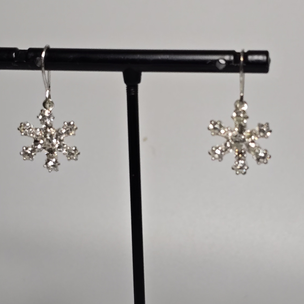 Dazzling Silver Snowflake Earrings